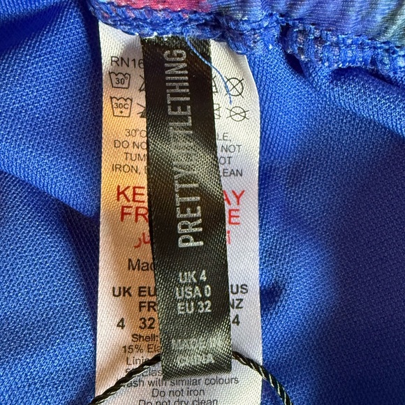 PrettyLittleThing Colorful Blue Acid Wash Bikini Bottom With Tie Sides Size 0NWT - Picture 3 of 3